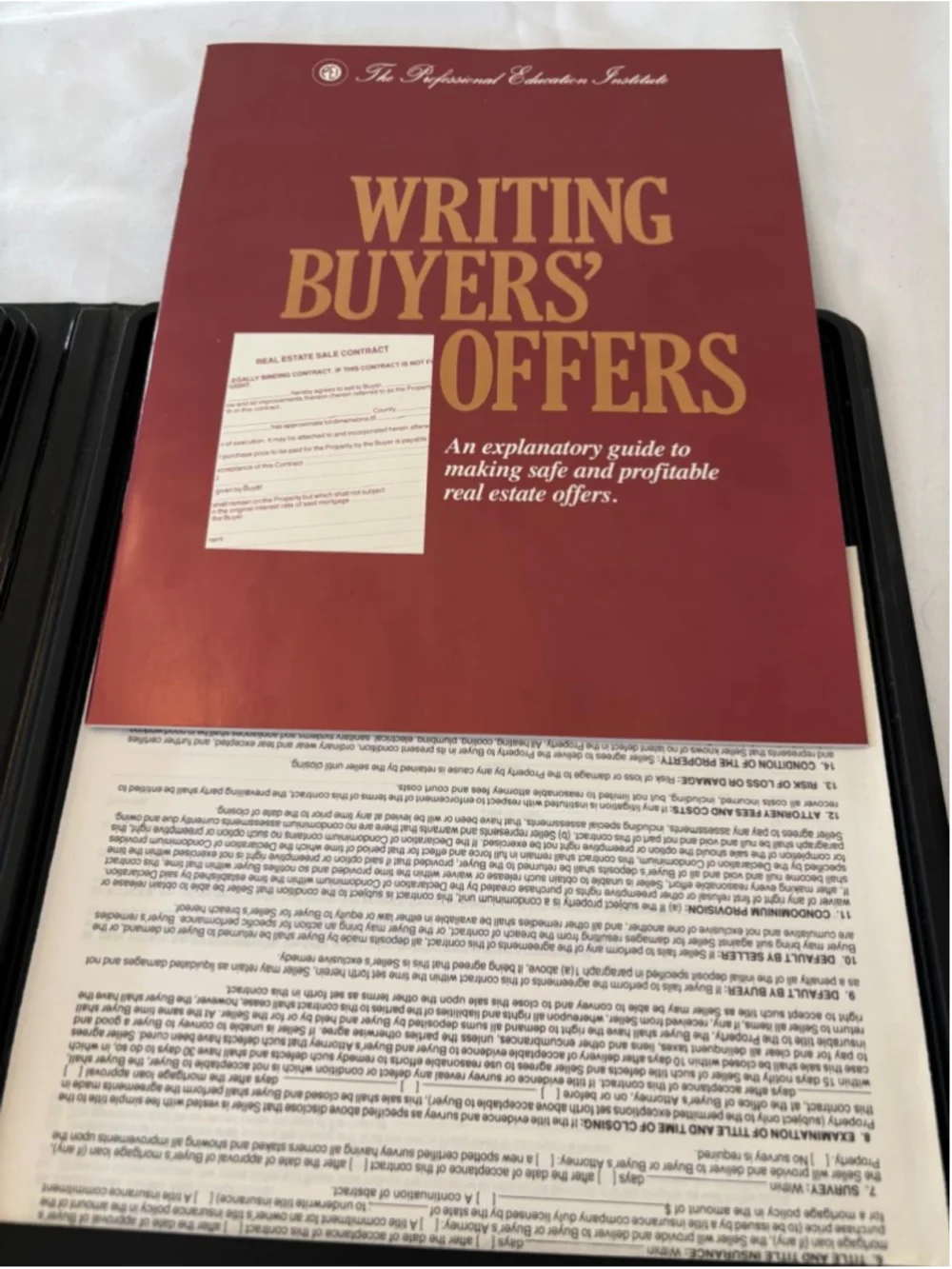 The Professional Education Institute Real Estate Course Binder Maroon #E67